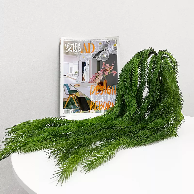 Artificial plant single stem hanging fern leave greenery hanging plants for indoor decoration