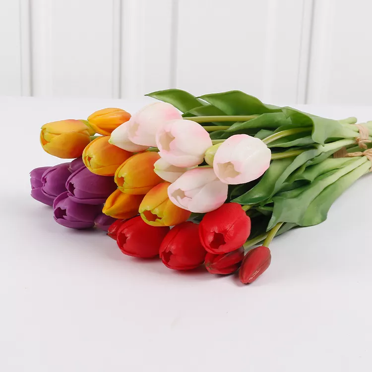 Artificial Flowers Tulips Making for Home Decorative Flowers Real Touch PU Artificial Bonsai Decorat