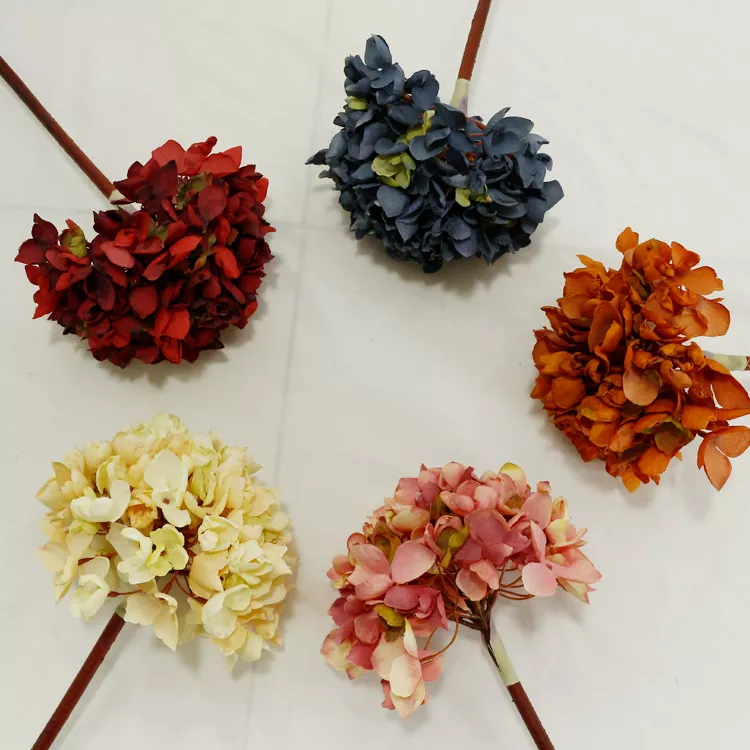Arrangement DIY flower silk flowers artificial hydrangea snow ball flower single stem hydrangea