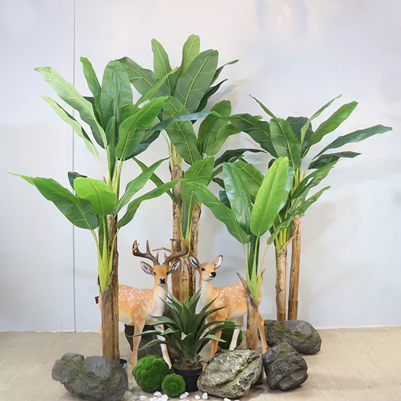 Artificial Plants Decorative Indoor Decoration Artificial Banana Tree Faux Planta Potted Plastic Ban